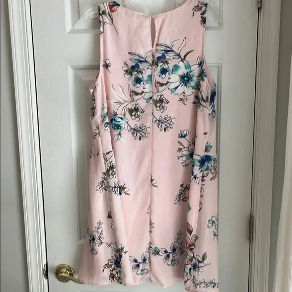 Altar'd State Pink Blue Floral A-Line Sundress V-Neck L - Picture 9 of 11